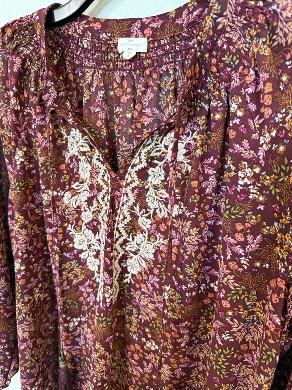 Mason & Belle Floral Embroidered Blouse